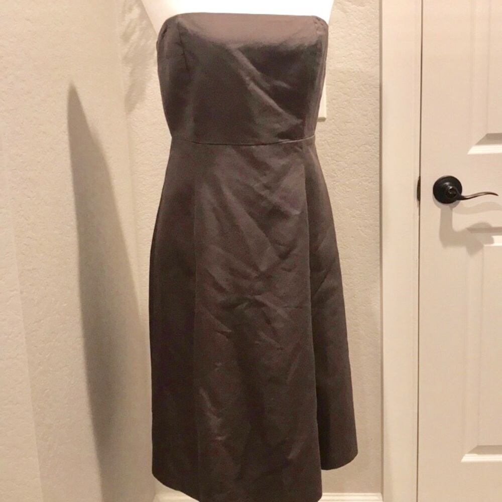 J. Crew classic brown strapless dress